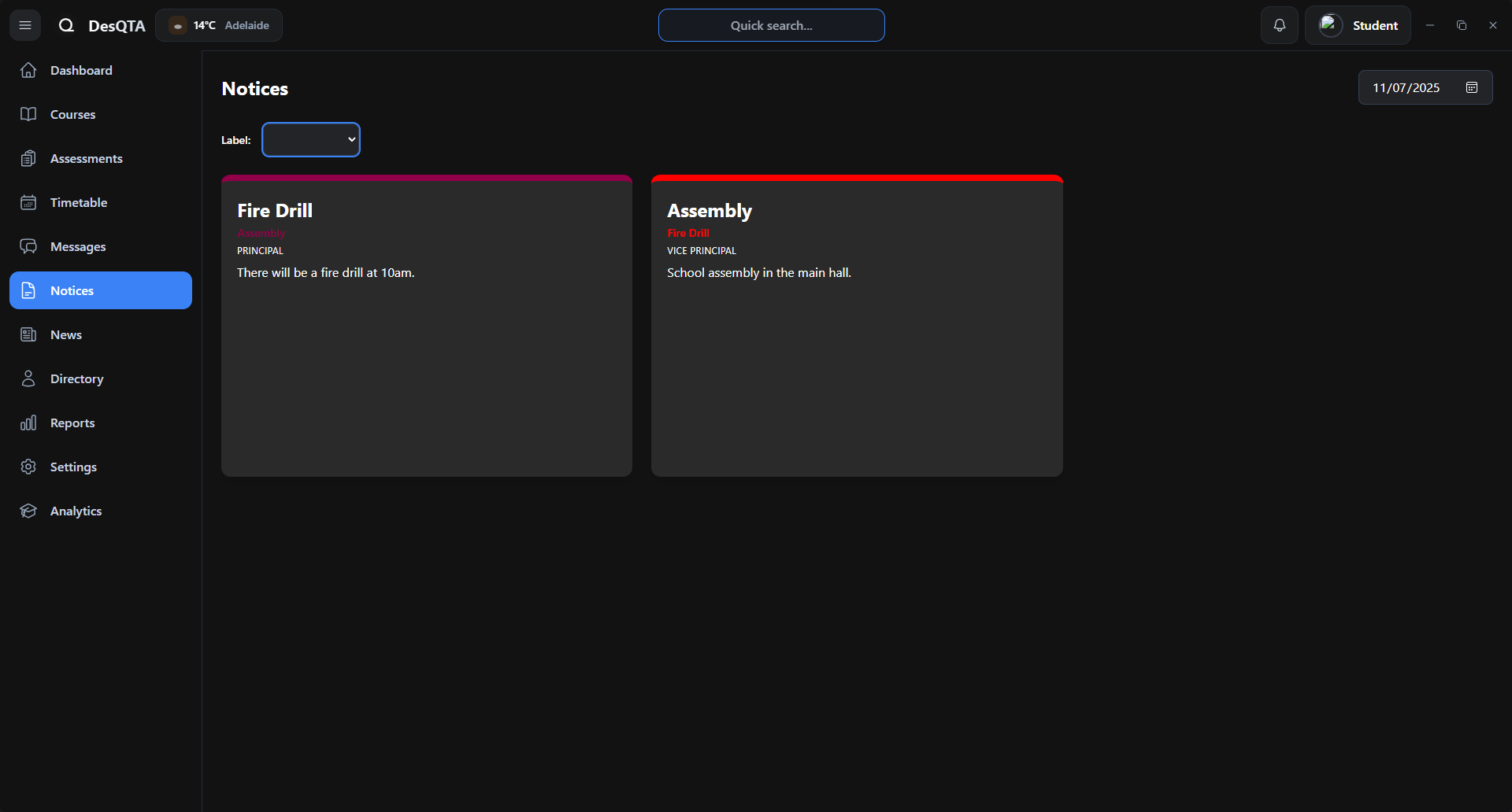 Notices & Announcements