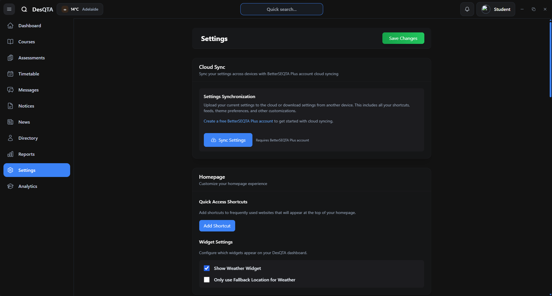 Application Settings